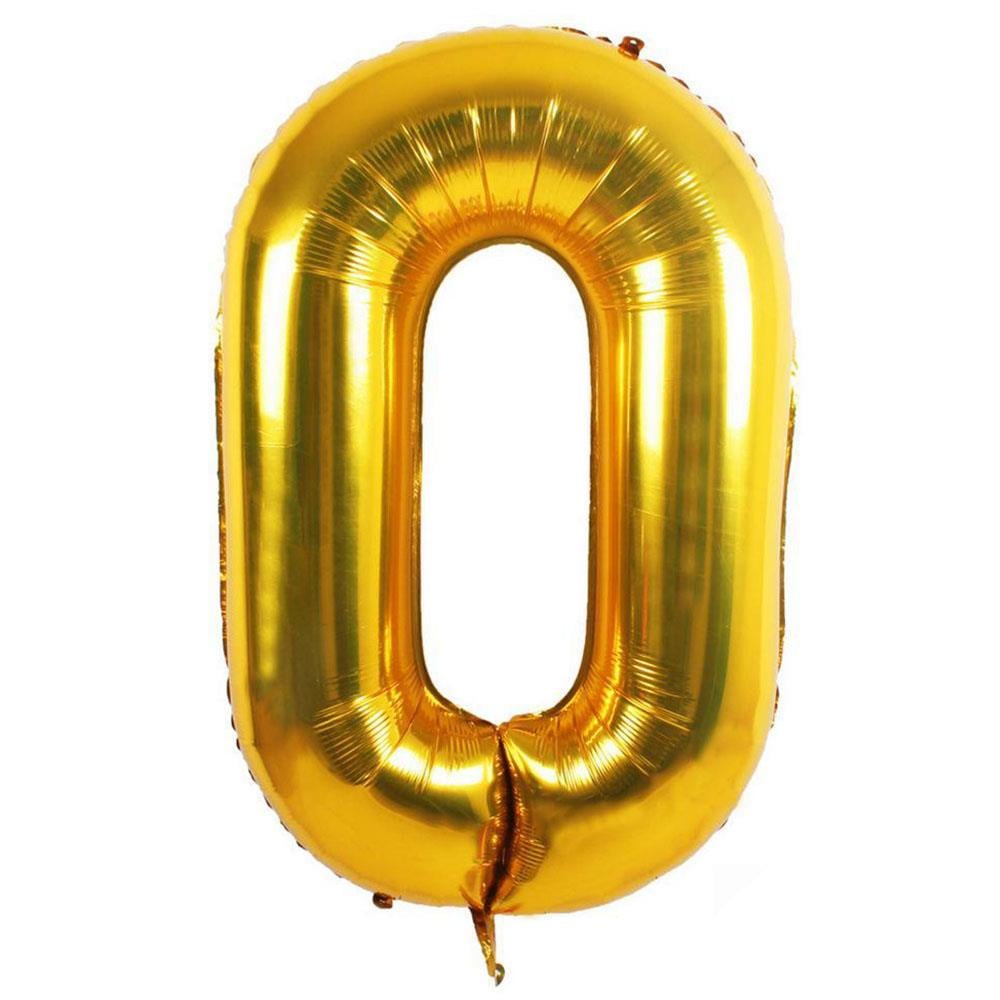 0 Rakam Altın Folyo Balon 100 cm