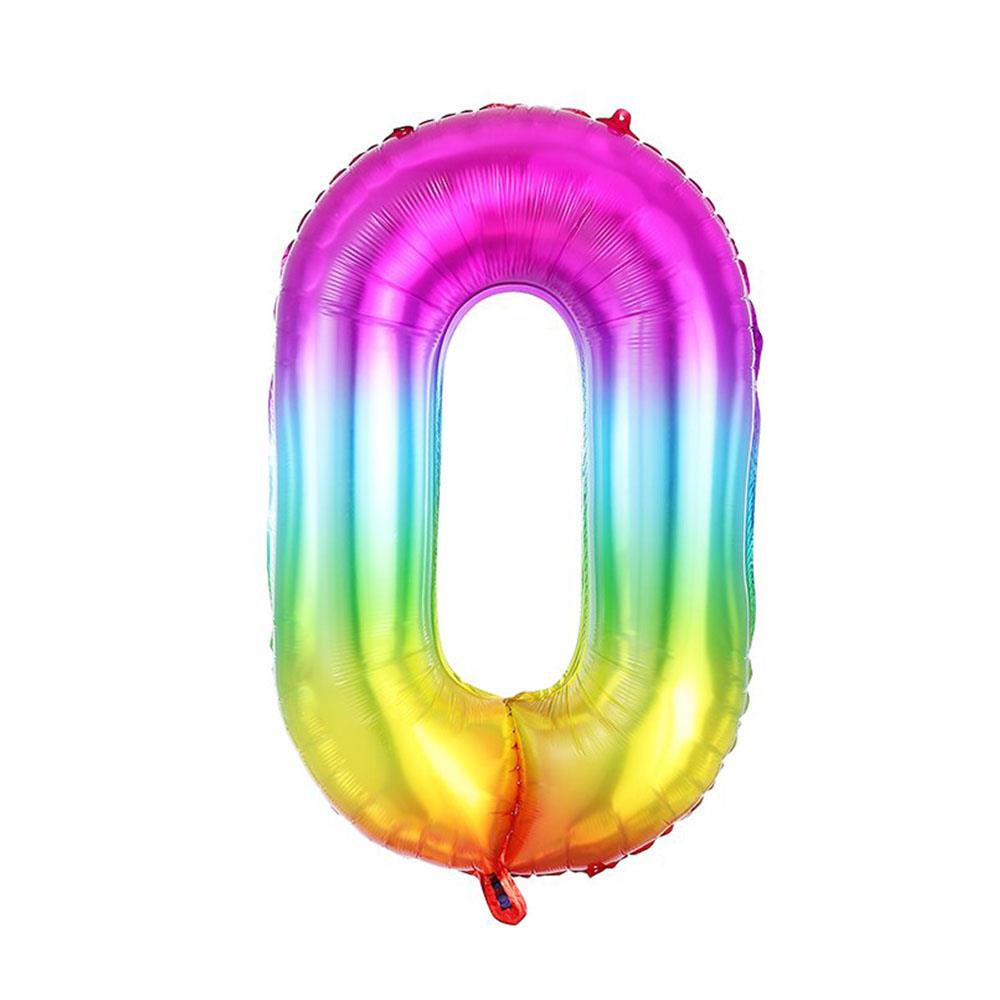 0 Rakam Gökkuşağı Folyo Balon 70 cm