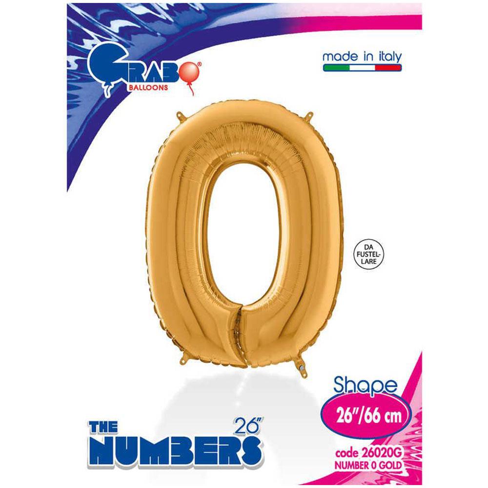 0 Rakam Grabo Altın Folyo Balon 66 cm
