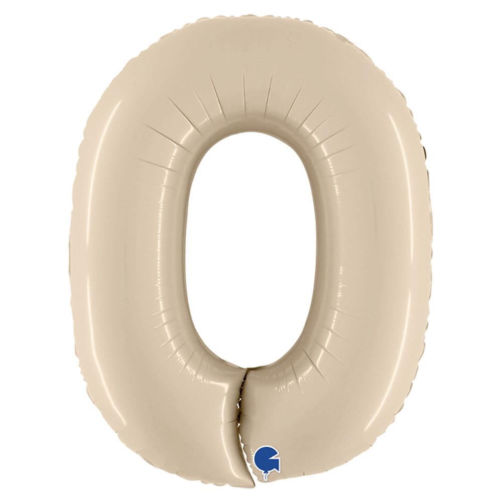 0 Rakam Grabo Saten Krem Folyo Balon 102 cm