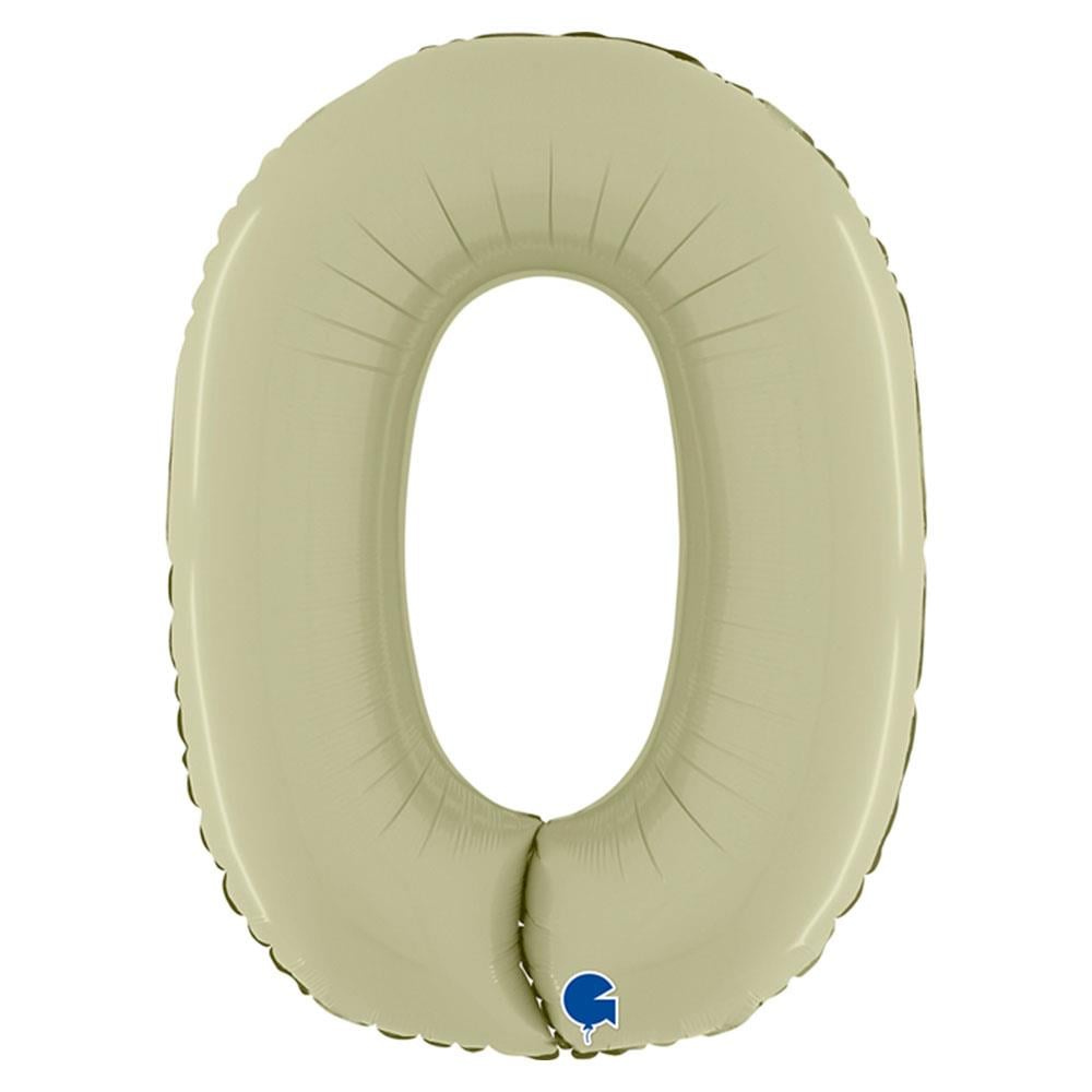 0 Rakam Grabo Saten Zeytin Yeşili  Folyo Balon 66 cm