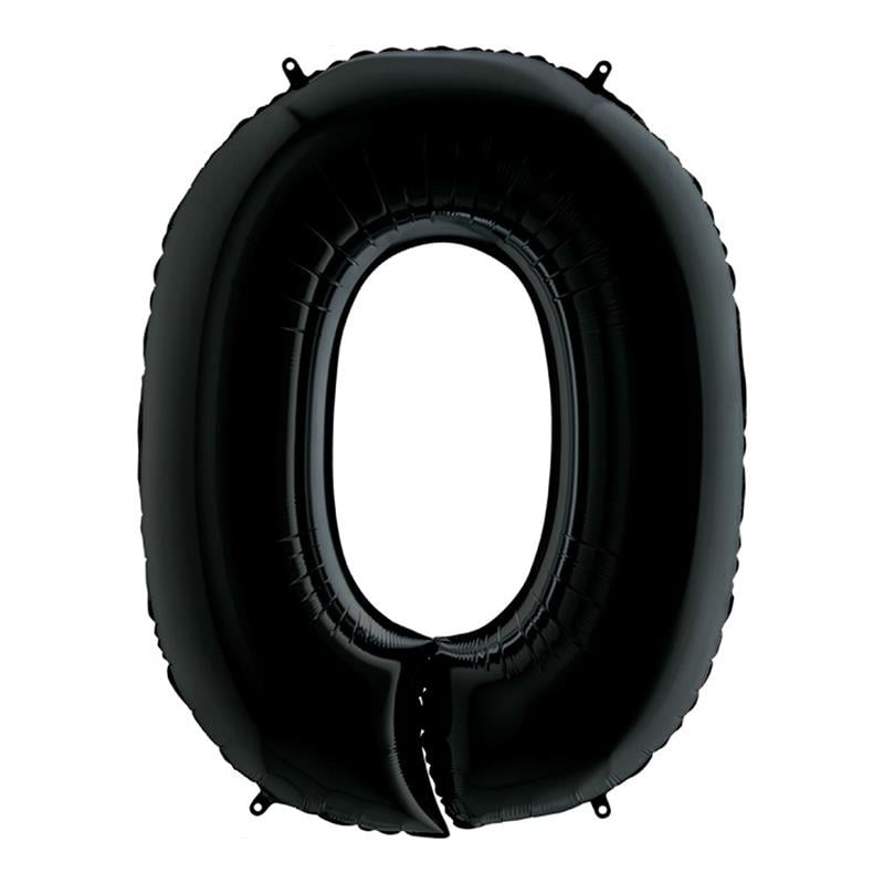 0 Rakam Grabo Siyah Folyo Balon 102 cm
