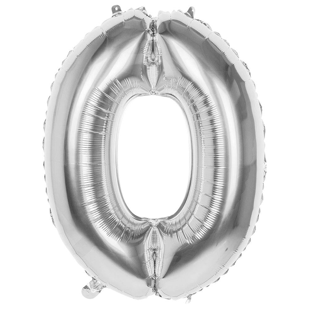 0 Rakam Gümüş Folyo Balon 100 cm