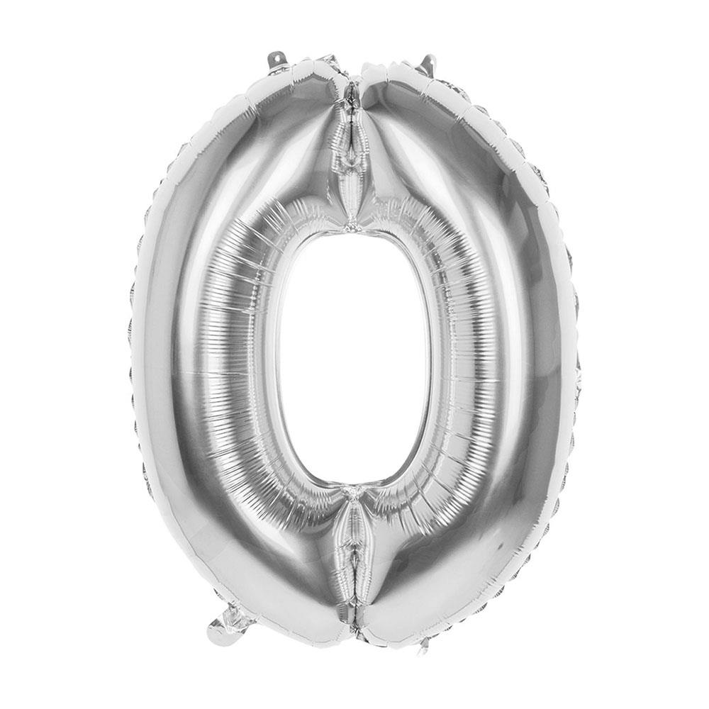 0 Rakam Gümüş Folyo Balon 70 cm