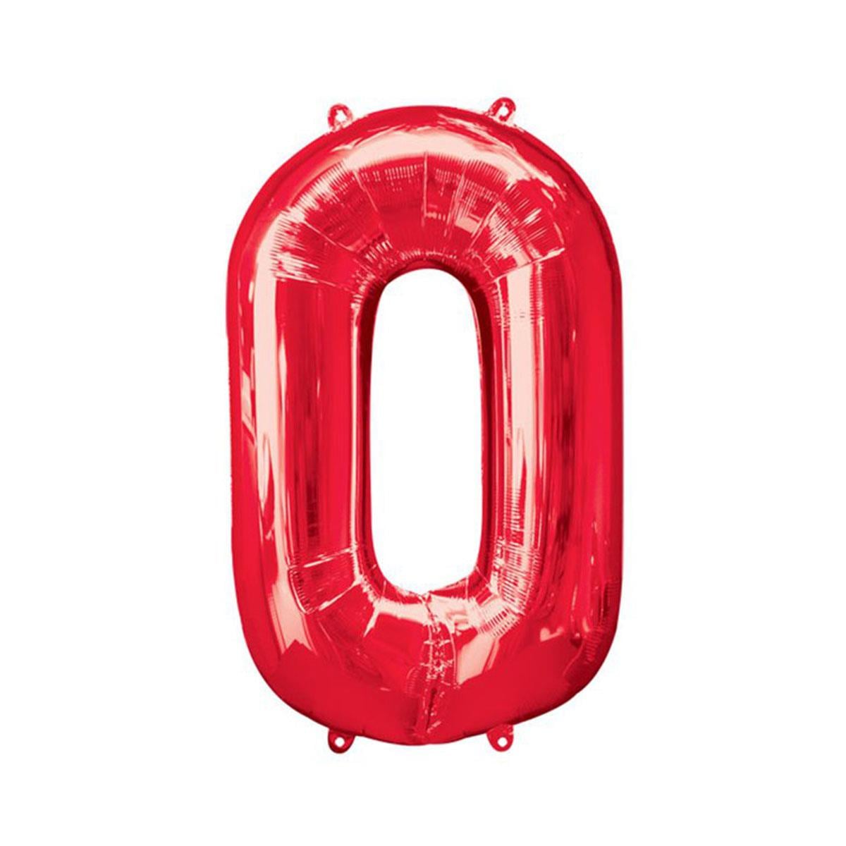 0 Rakam Kırmızı Folyo Balon 40 cm