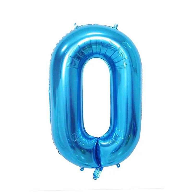 0 Rakam Mavi Folyo Balon 100 cm
