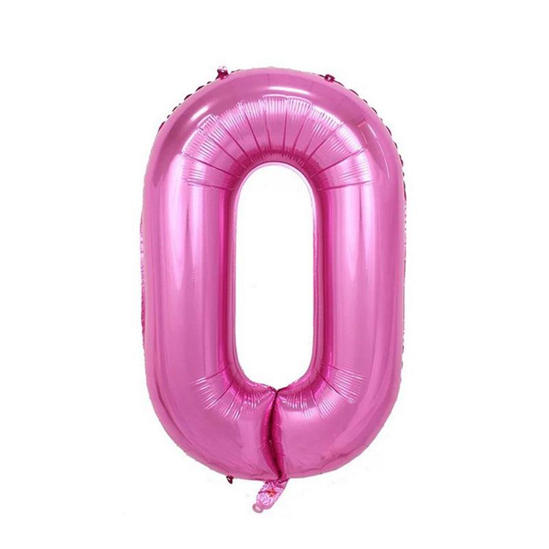 0 Rakam Pembe Folyo Balon 100 cm