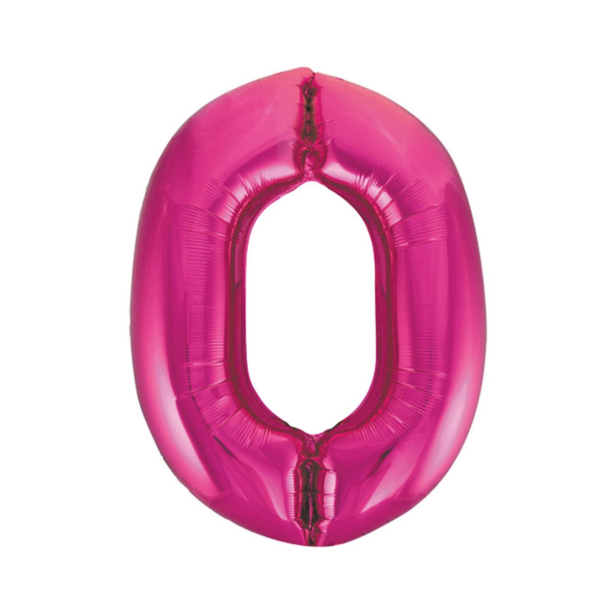 0 Rakam Pembe Folyo Balon 40 cm