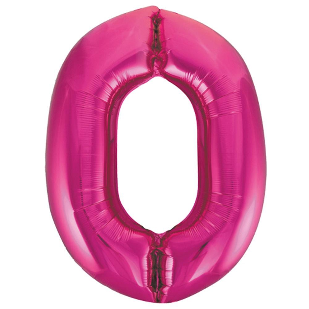 0 Rakam Pembe Folyo Balon 70 cm