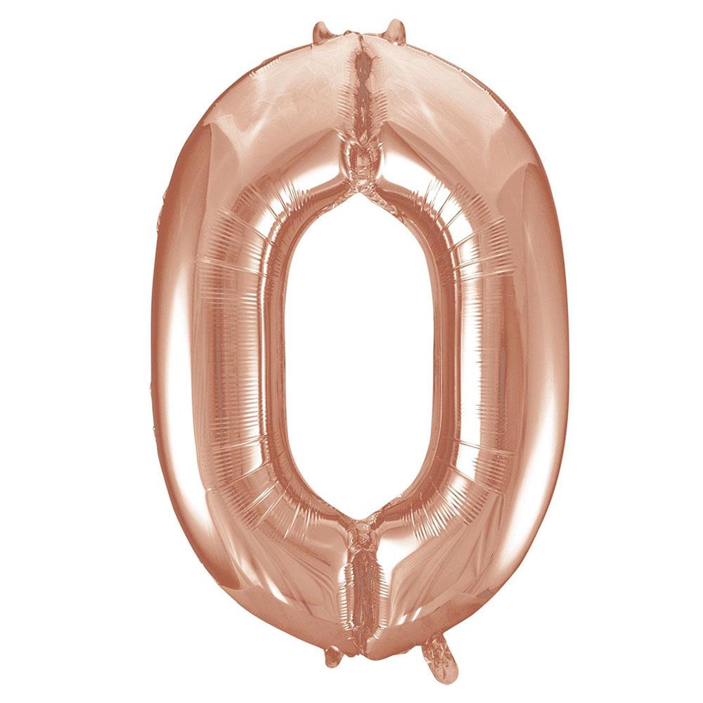 0 Rakam Rose Gold Folyo Balon 100 cm