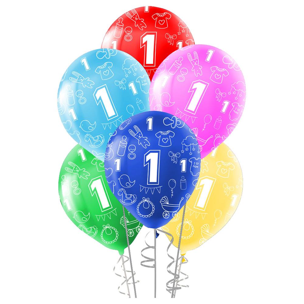1.Yaş Baskılı Rengarenk Lateks Balon 10'lu