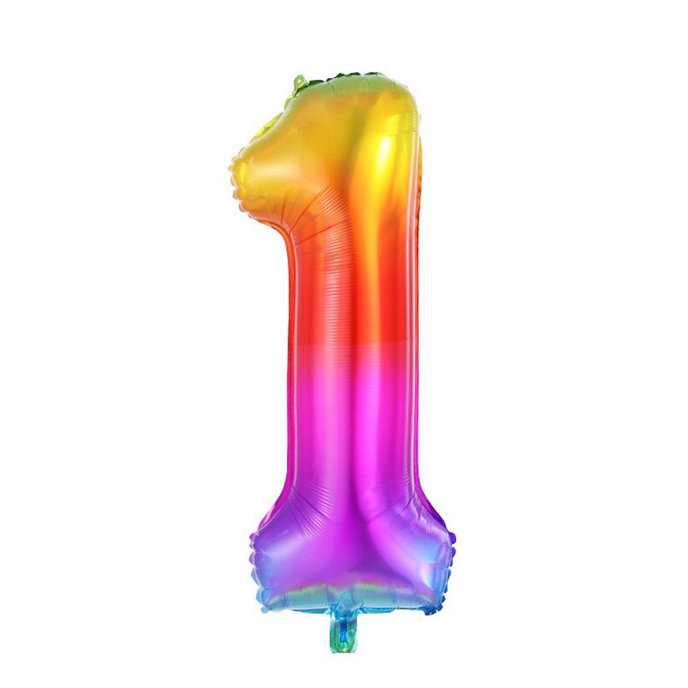 1 Rakam Gökkuşağı Folyo Balon 70 cm
