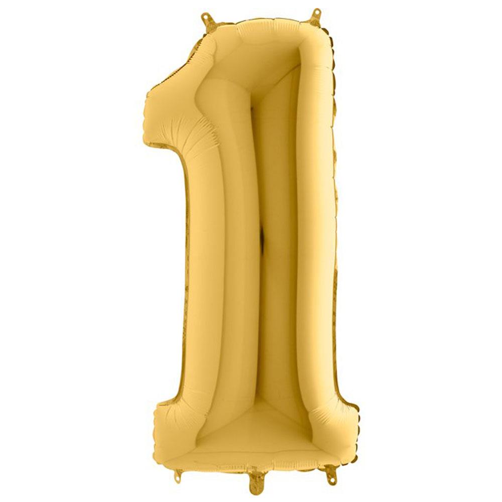 1 Rakam Grabo Altın Folyo Balon 102 cm