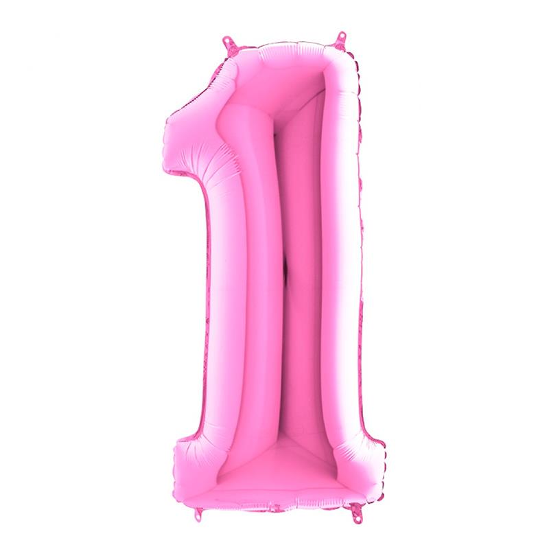 1 Rakam Grabo Fuşya Folyo Balon 102 cm
