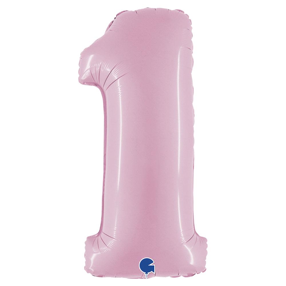 1 Rakam Grabo Pastel Pembe Folyo Balon 102 cm