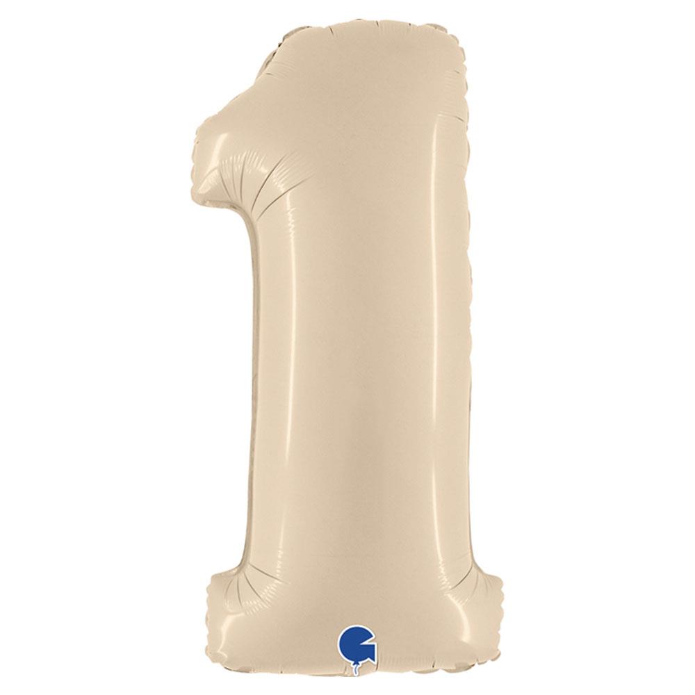 1 Rakam Grabo Saten Krem Folyo Balon 102 cm