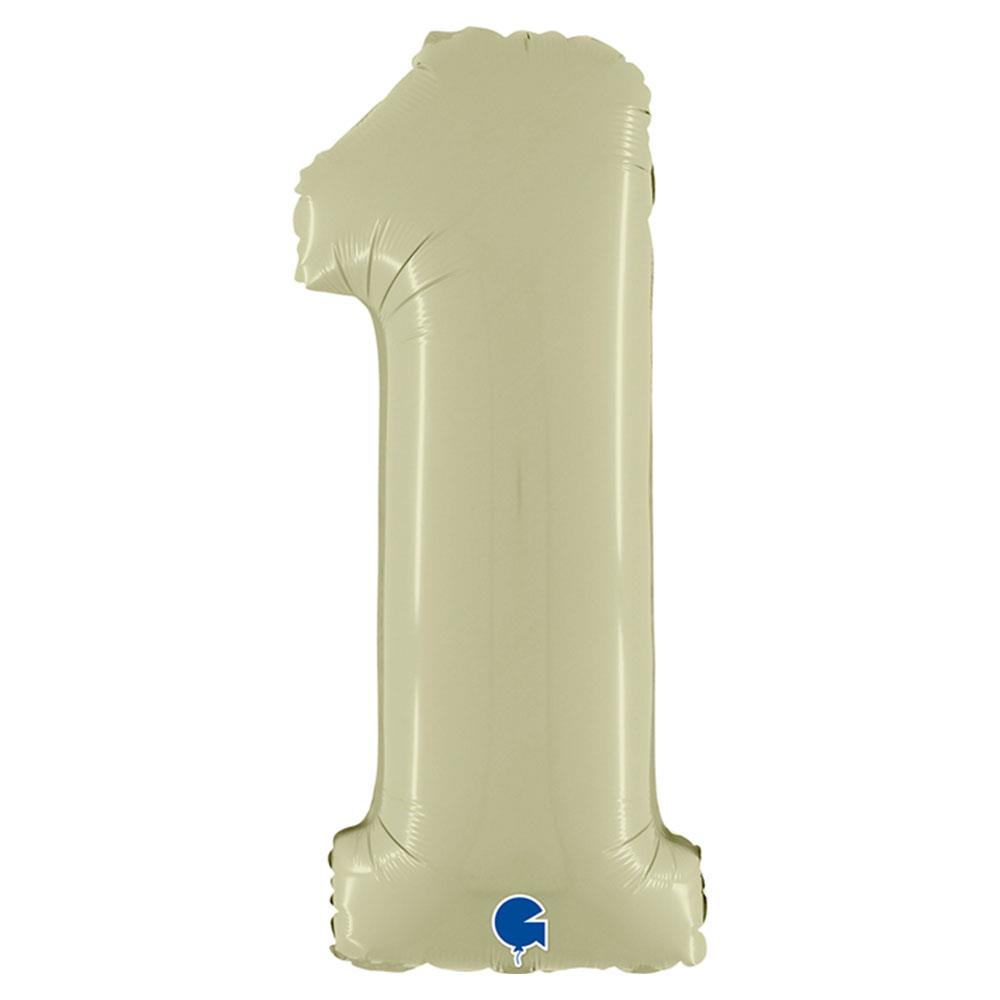 1 Rakam Grabo Saten Zeytin Yeşili  Folyo Balon 66 cm