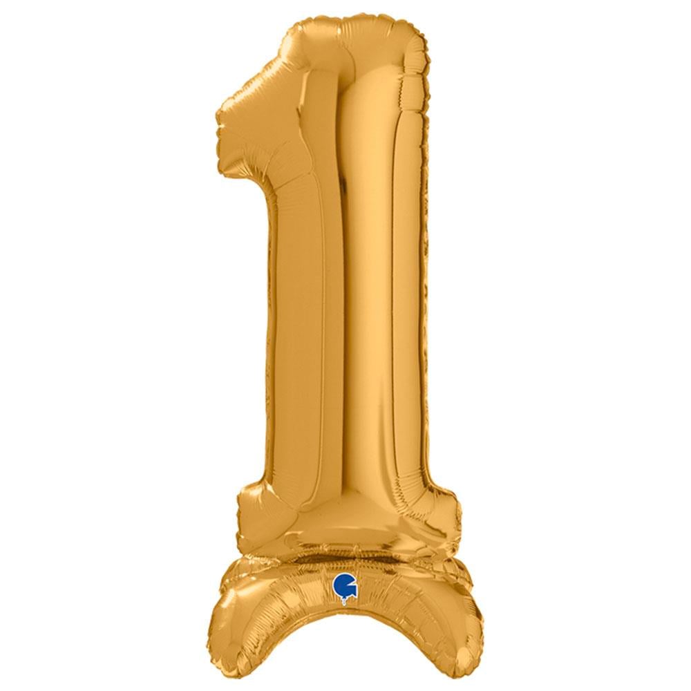 1 Rakam Grabo Stand Altın Folyo Balon 64 cm