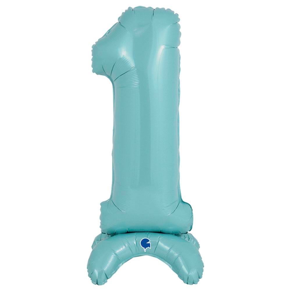 1 Rakam Grabo Stand Pastel Turkuaz Folyo Balon 64 cm