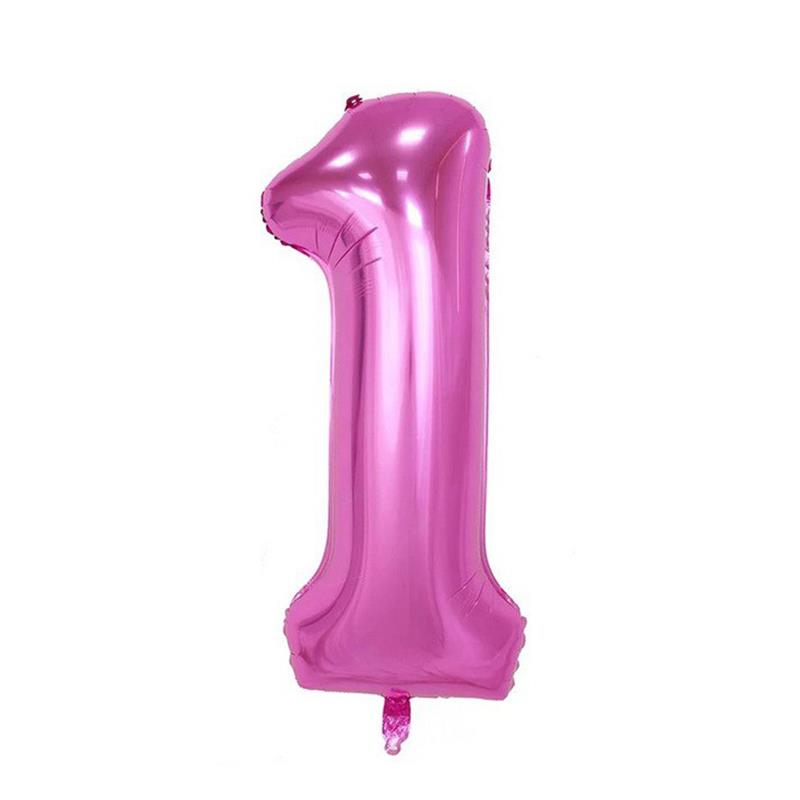 1 Rakam Pembe Folyo Balon 100 cm