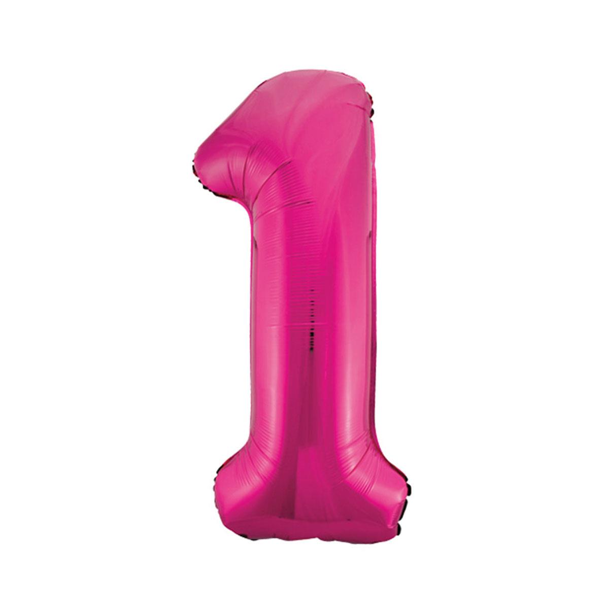1 Rakam Pembe Folyo Balon 40 cm