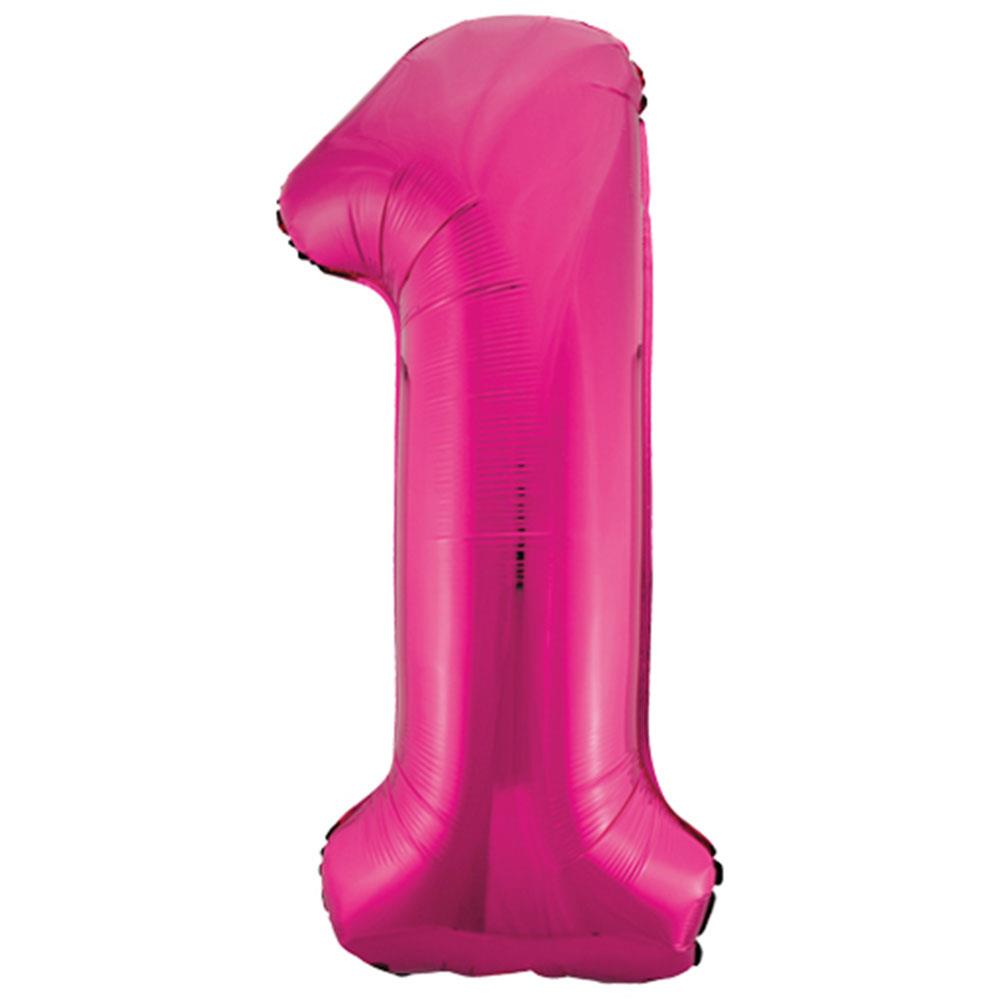 1 Rakam Pembe Folyo Balon 70 cm