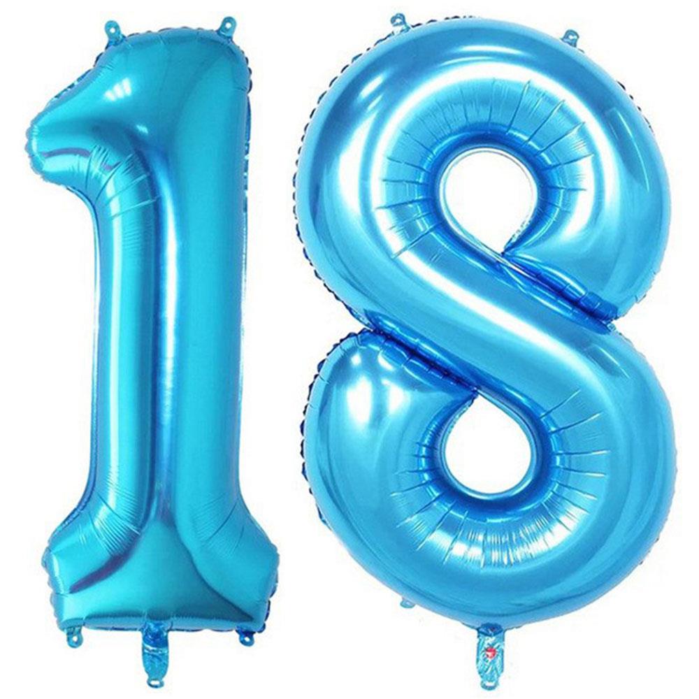 18.Yaş Folyo Balon Seti Mavi 100 cm