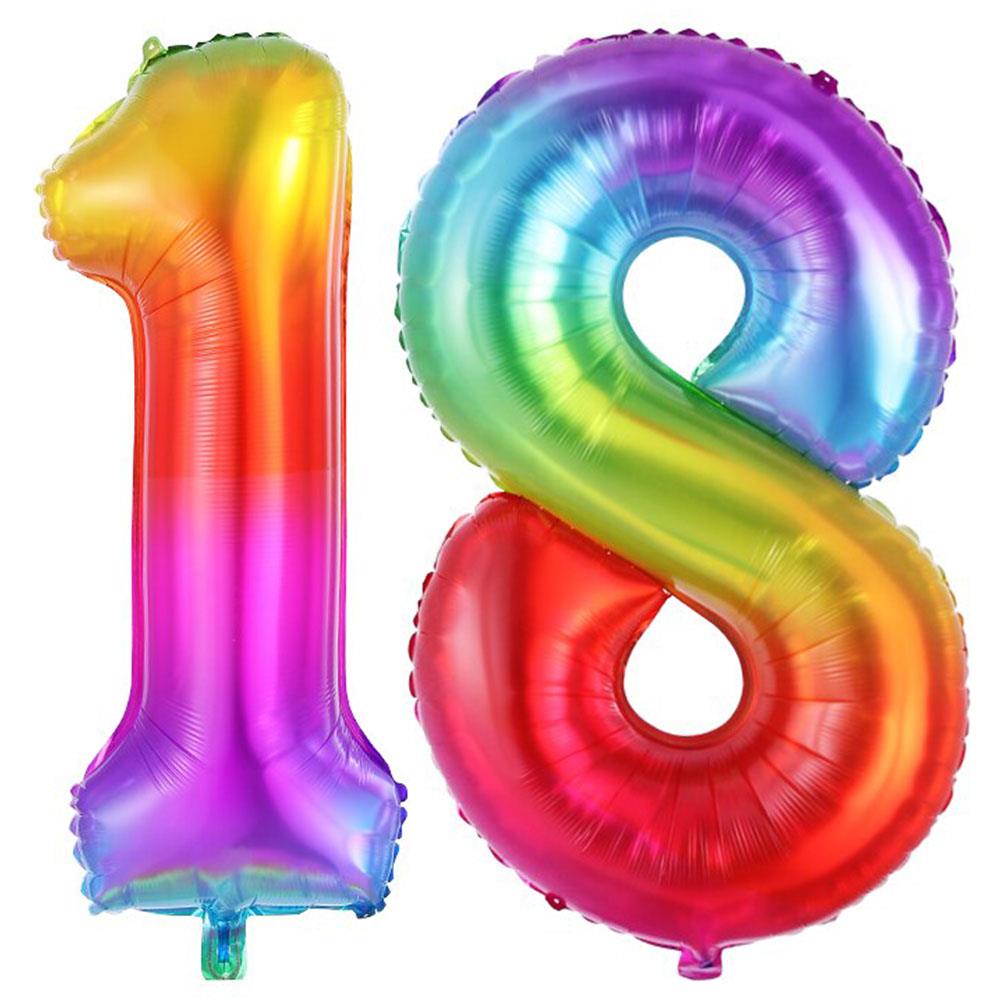18.Yaş Folyo Balon Seti Gökkuşağı 100 cm