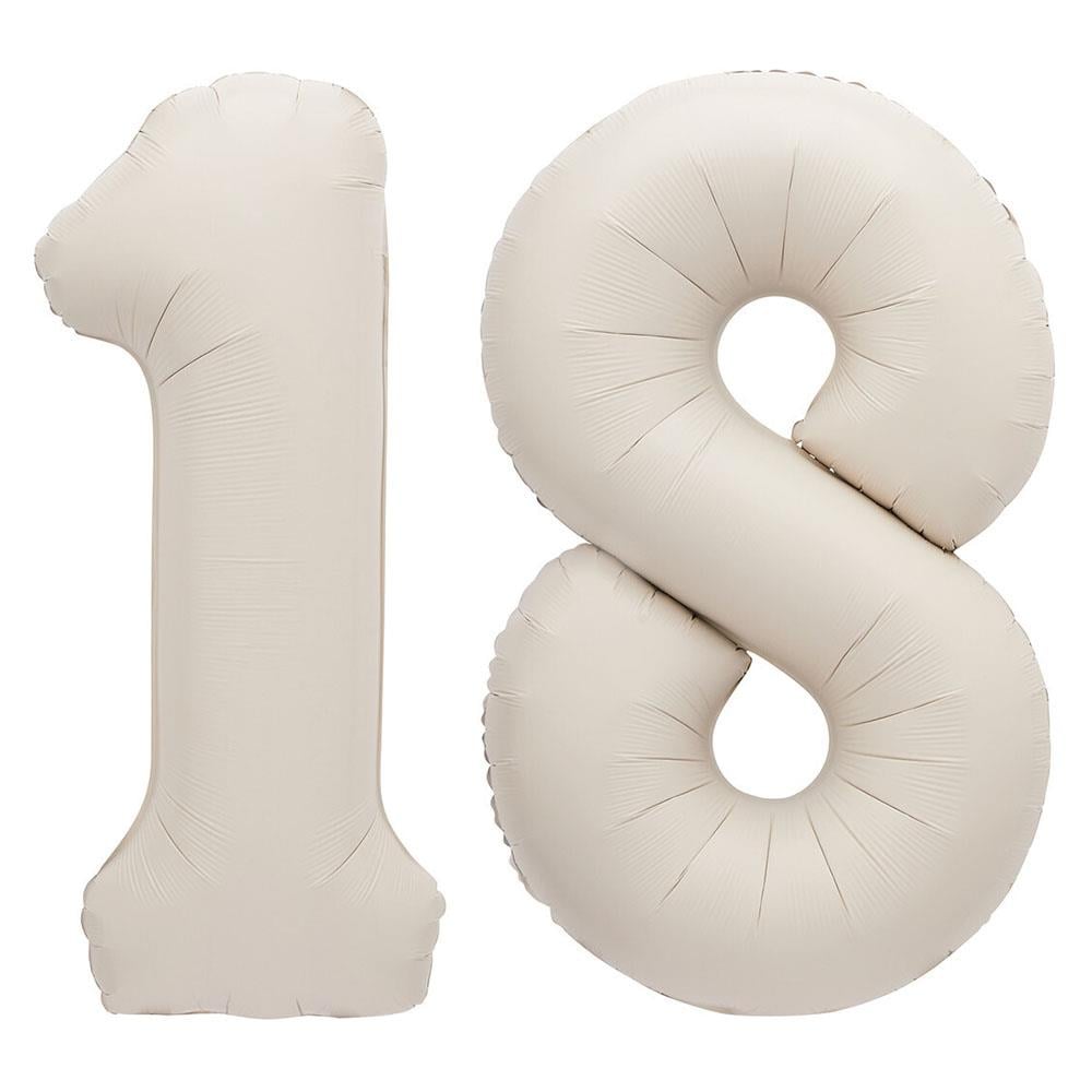 18.Yaş Folyo Balon Seti Krem  80 cm