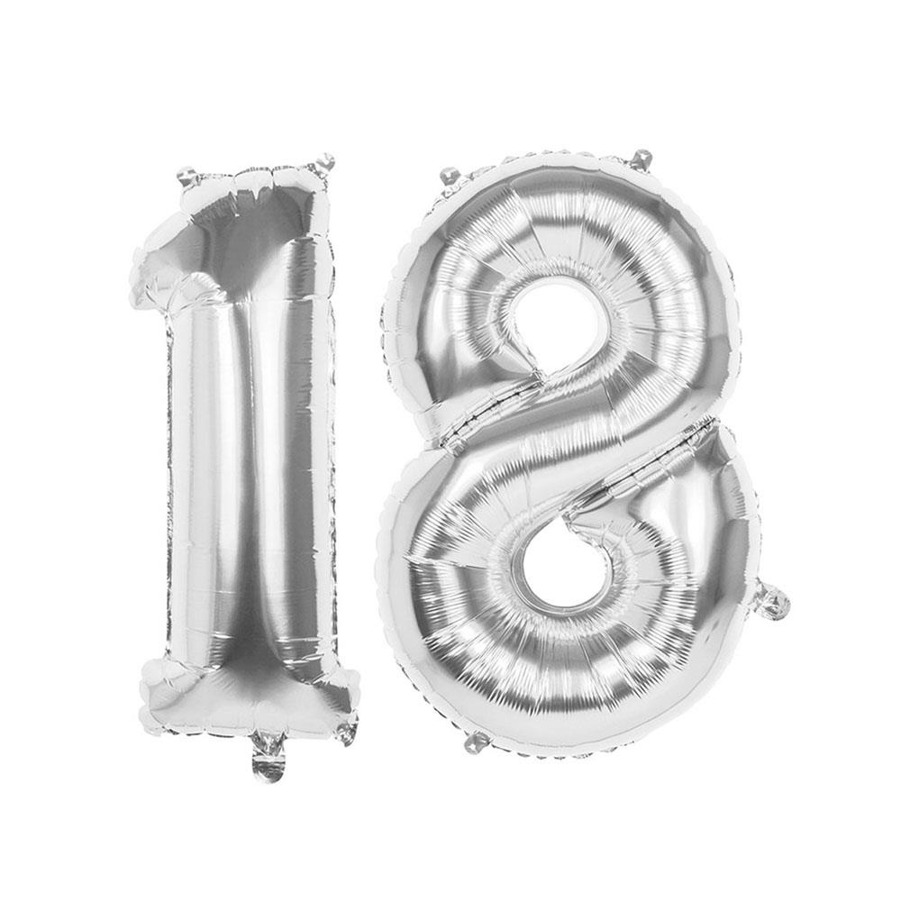 18.Yaş Folyo Balon Seti Gümüş 70 cm