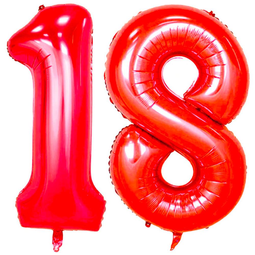 18.Yaş Folyo Balon Seti Kırmızı 100 cm