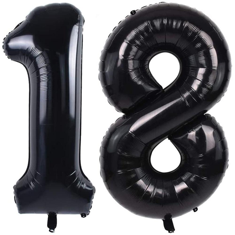 18.Yaş Folyo Balon Seti Siyah 100 cm