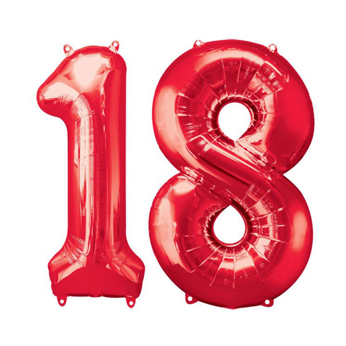 18.Yaş Folyo Balon Seti Kırmızı 40 cm