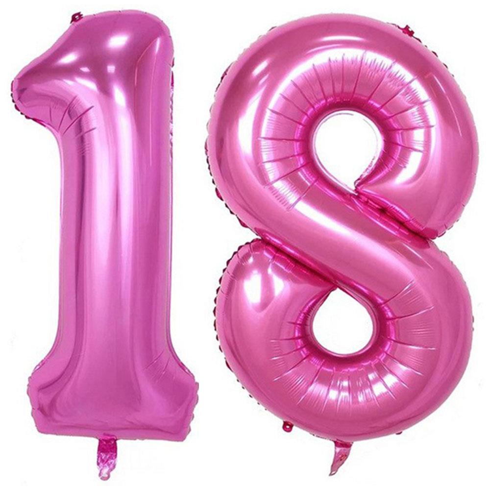 18.Yaş Folyo Balon Seti Pembe 100 cm
