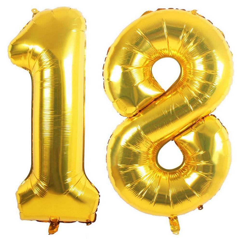 18.Yaş Folyo Balon Seti Altın 100 cm