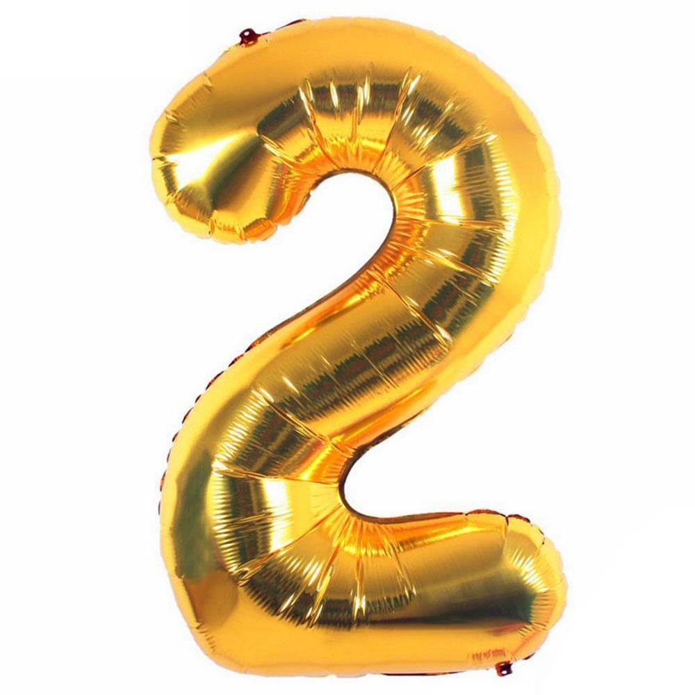 2 Rakam Altın Folyo Balon 100 cm