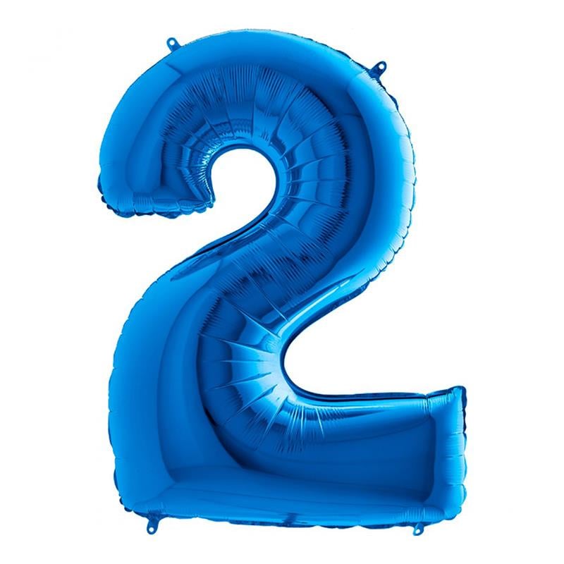 2 Rakam Grabo Mavi Folyo Balon 102 cm