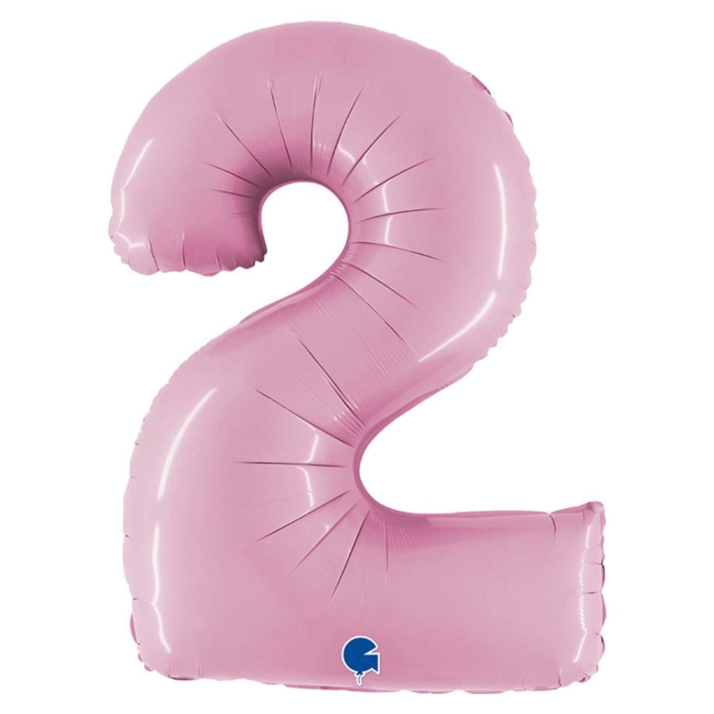 2 Rakam Grabo Pastel Pembe Folyo Balon 102 cm
