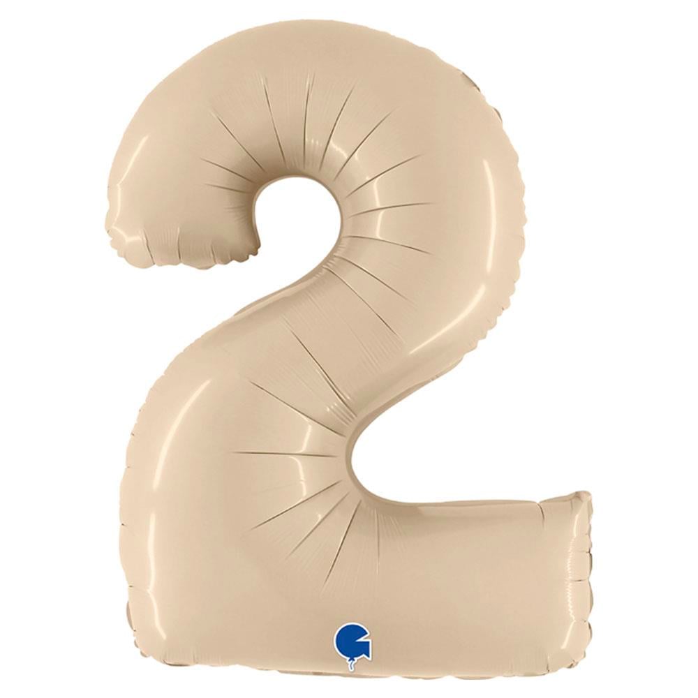 2 Rakam Grabo Saten Krem Folyo Balon 102 cm