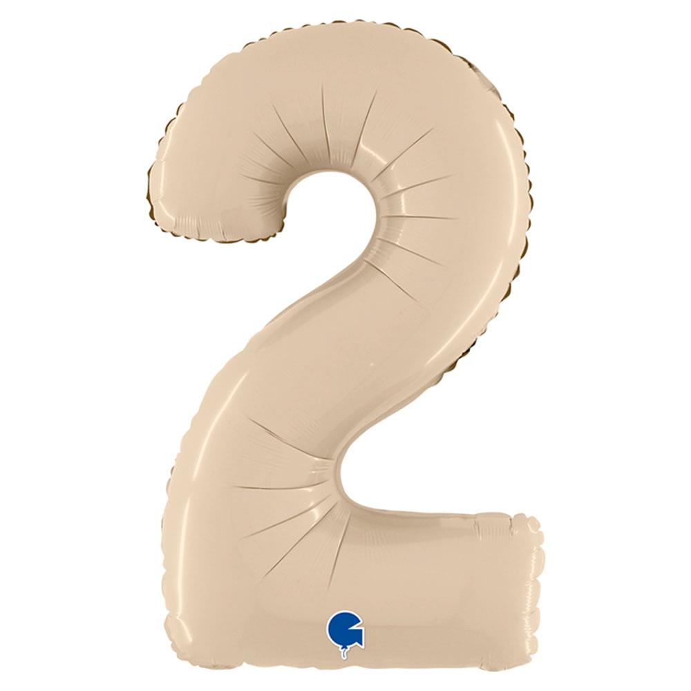 2 Rakam Grabo Saten Krem Folyo Balon 66 cm