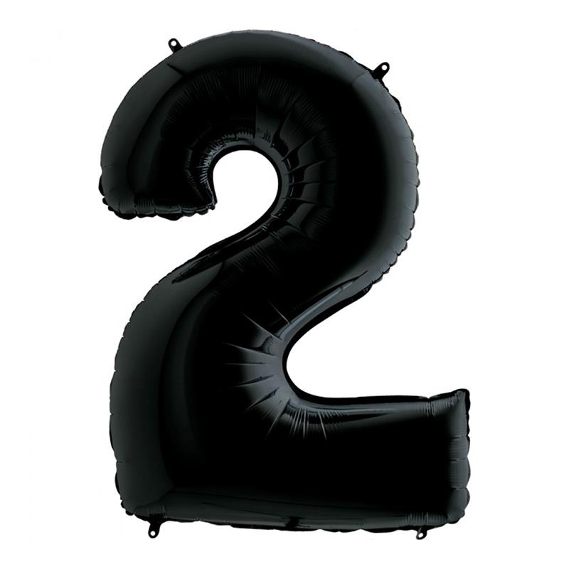 2 Rakam Grabo Siyah Folyo Balon 102 cm