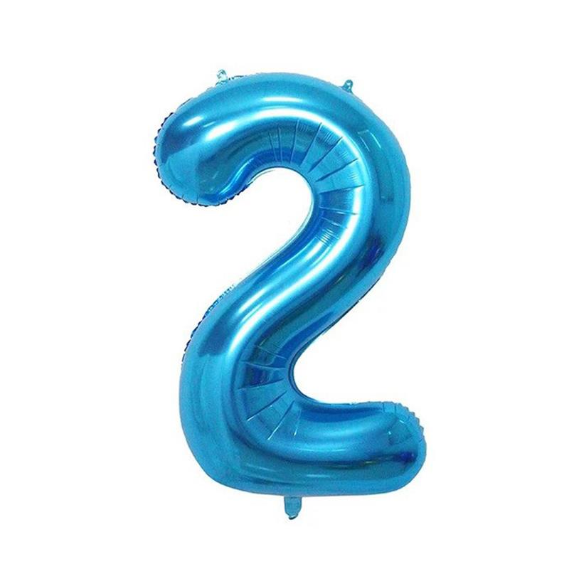 2 Rakam Mavi Folyo Balon 100 cm