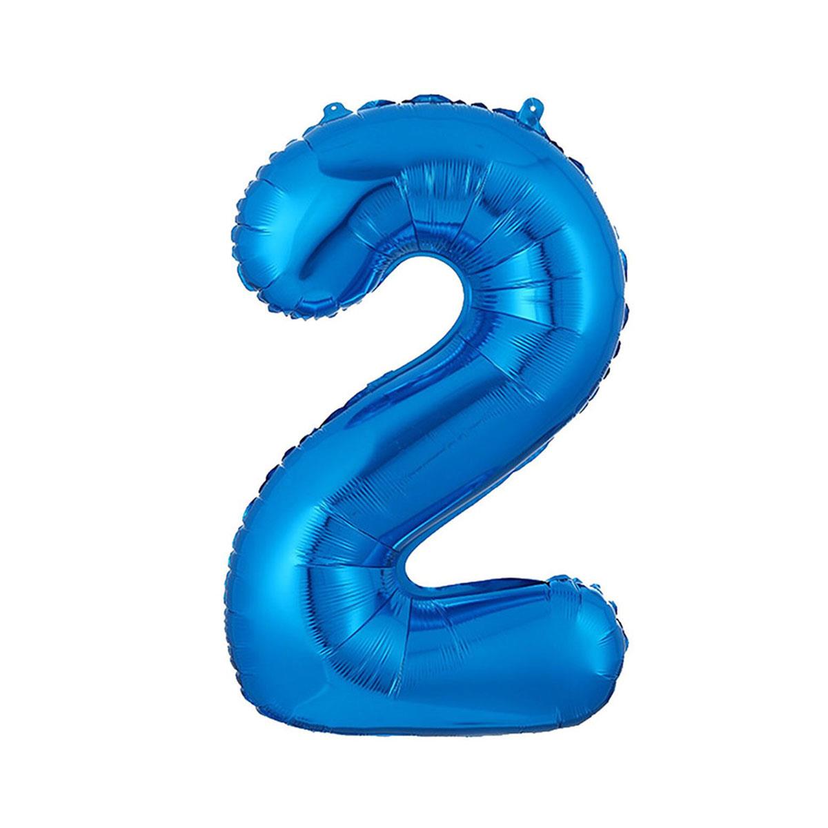 2 Rakam Mavi Folyo Balon 40 cm