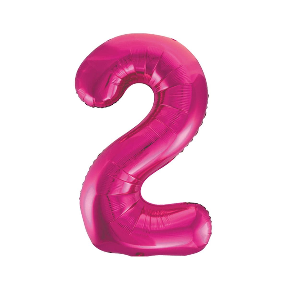 2 Rakam Pembe Folyo Balon 40 cm