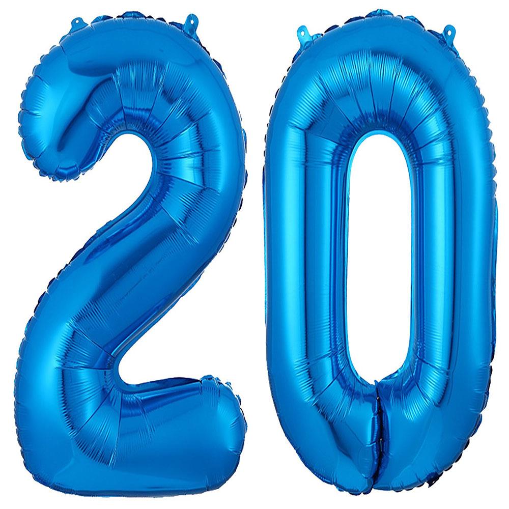 20.Yaş Folyo Balon Seti Mavi 70 cm