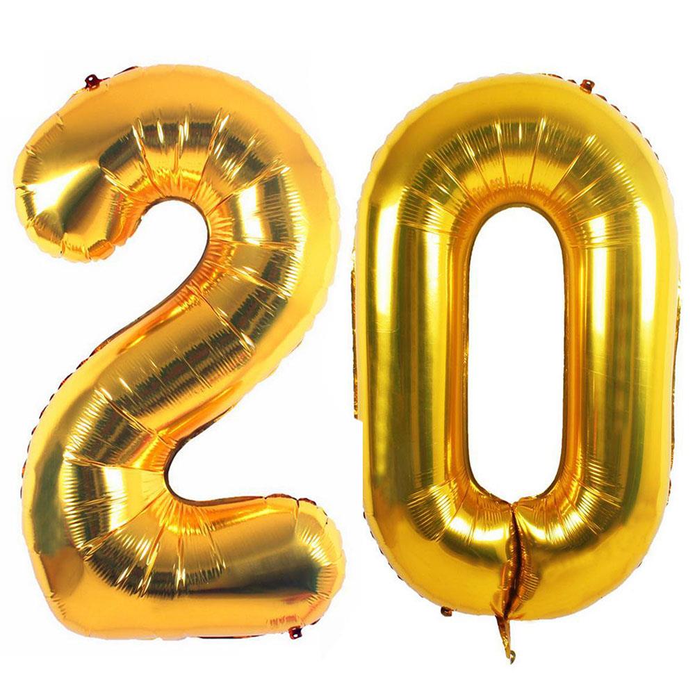 20.Yaş Folyo Balon Seti Altın 100 cm