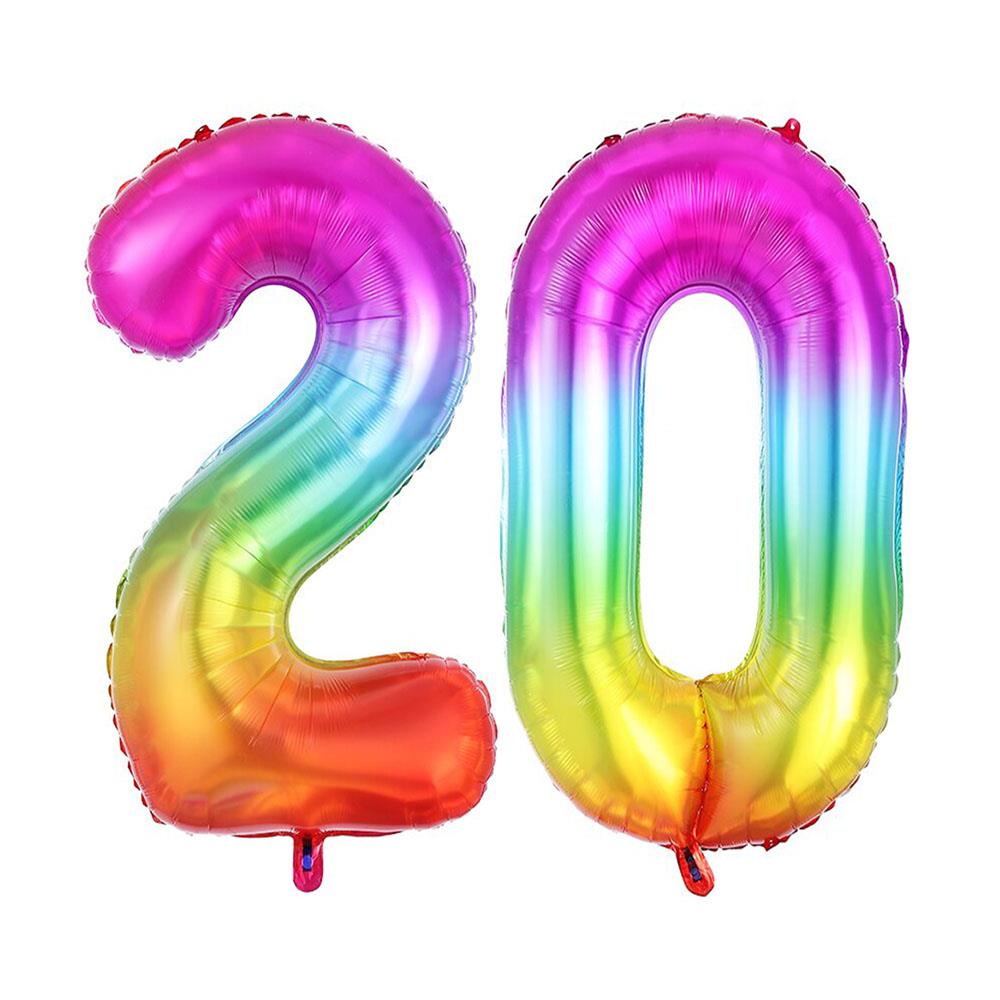 20.Yaş Folyo Balon Seti Gökkuşağı 70 cm