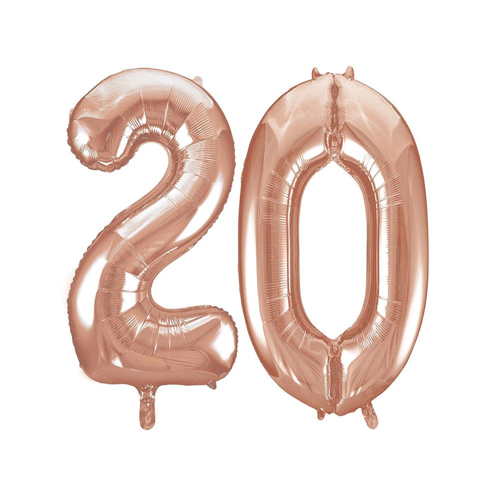 20.Yaş Folyo Balon Seti Rose Gold 40 cm