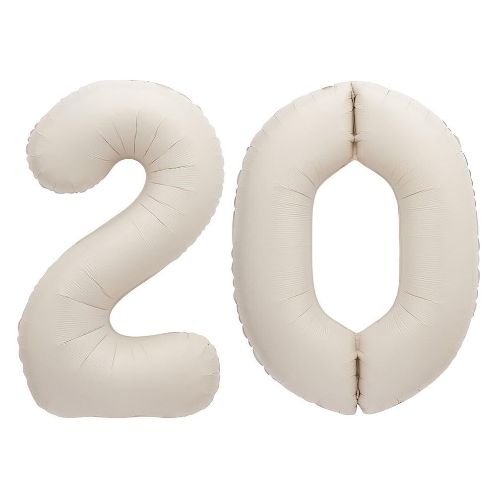 20.Yaş Folyo Balon Seti Krem  80 cm