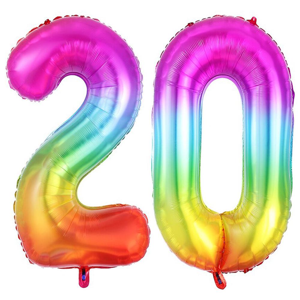 20.Yaş Folyo Balon Seti Gökkuşağı 100 cm